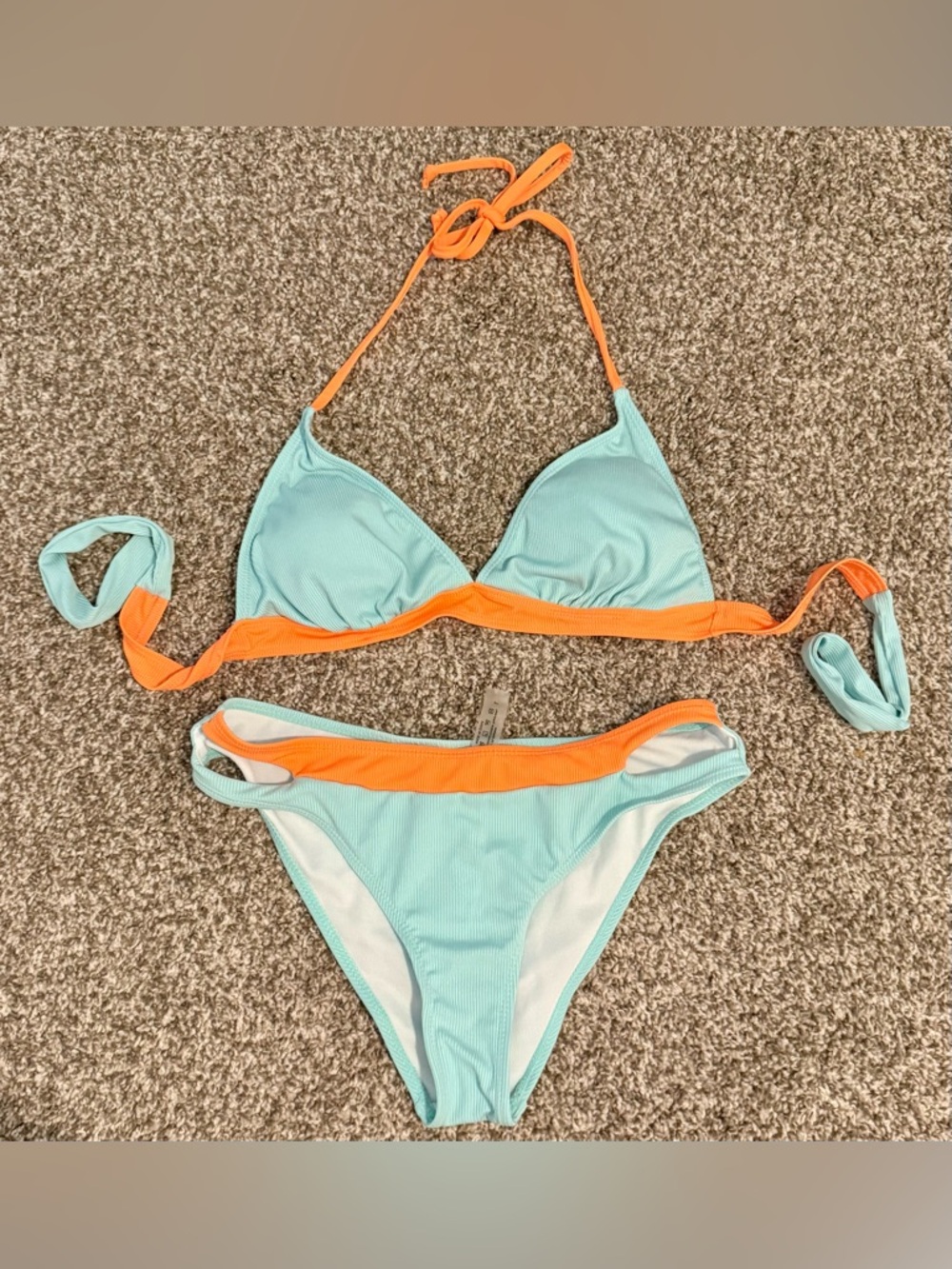 Women’s SHEIN Blue & Orange Bikini ~ Size L NEW